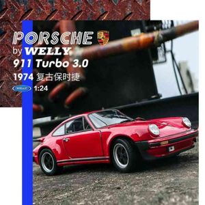 İyi 124 Porsche 911 Turbo 30 Alaşım Araç Simülasyon Dekorasyon Koleksiyonu Hediye Modeli Die Cast Children039S TOY5167286