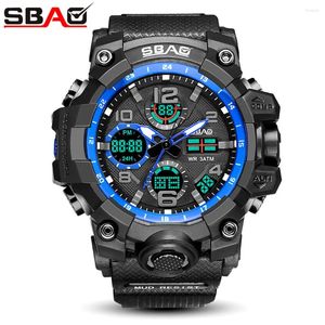 Kol saatleri Sbao Sport Watch Men Dijital Led Elektronik Saatler TPU Kuvars Çok İşlevli Su Geçirmez Luminous Relogio