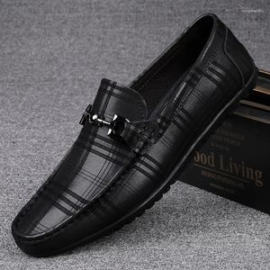 Повседневная обувь Итальянская ручная работа подлинная кожаная черная формальные лоферс
