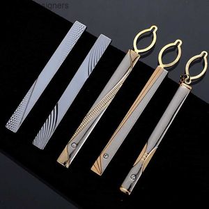 TIE Clips Mens Metal Basit Kolye Tokası Altın Gümüş Boyunca Çubuk Klipsi Tie Pin Moda ve Zarif Takı Düğün Hediyesi Y2404116057