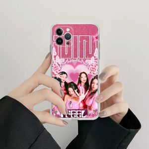 KPOP G-Gidle iPhone 14 13 12 12 Mini 11 Pro XS MAX X XR SE 6 7 8 Plus Yumuşak Silikon Kapak Hissediyorum