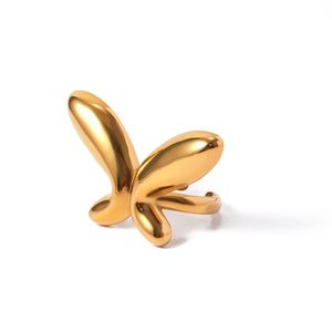 18 тыс. Золотая сталь из нержавеющей стали для открытия бабочки для женщин дизайнерские ювелирные украшения бесплатная доставка оптом
