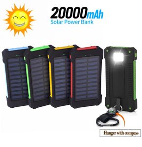 20000 MAH Solar Power Bank Cello celular Charger Fast com Compass portátil Travel PowerBank para Xiaomi Samsung iPhone Hua Wei Pove3929438