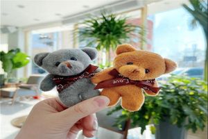 Mini Bear Plush Toys for Girl Letter Bowknot фаршированная подвеска милый животный мягкий милый подарок 8cm9704756