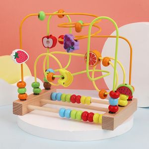 Ahşap roller coaster boncuk labirent montessori labirent çevreleri boncuklar abaküs matematik oyuncakları bebek gelişim çocuklar eğitim oyuncakları