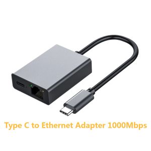 Kartlar 1000Mbps USB TYPEC - RJ45 LAN Ethernet Adaptör PD60W Hızlı Şarj Ağ Kartı WiFi Adaptörü iOS PC MacBook Windows Dizüstü Bilgisayar