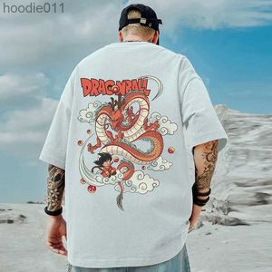 Erkek Hoodies Sweatshirts İlginç trend marka slogan erkekler ve erkekler için kısa kollu tişörtler gevşek yarım kollu y2k üst maskot ejderhası c24325