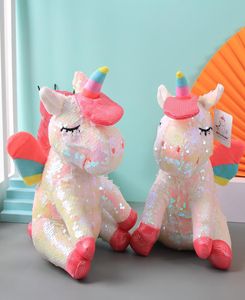 Волшебная сублимация переворачивание Sequin Unicorn Toy Fucked Soft Animal Unicorn Sequin Doll Cold Toys Guted Guted Gitled Gift для девочек6917851