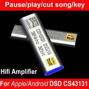 Amplifikatör HIFI CS4313 DSD256 DAC Kulaklık Amplifikatörü USB 32bit 384kHz Typec'e Win10 iPhone iOS IOS için 3,5 mm ses AMP'ye
