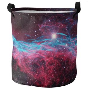 Çamaşır çantaları evren yıldızlı gökyüzü flaş yıldızları fantezi kirli sepet katlanabilir ev organizatör giyim çocuk oyuncak depolama
