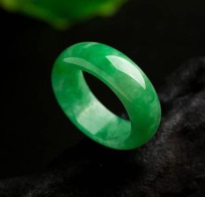 Jadeite Jade Ring Band Kadın veya Erkek İnce Modern Mücevher Ham Taş Çin Katı Taş1496516