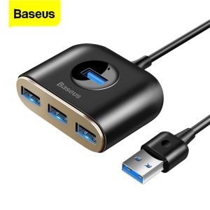 Hubs Baseus USB HUB 3.0 2.0 4 bağlantı noktası harici usb a'ya not defteri pc u disk fare klavye kartı okuyucusu için yüksek hızlı otg adaptörü