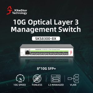 Anahtarlar Xikestor 10 Gigabit Anahtar 8*10000Mbps 3Layer Ağ Yönetimi 10GBE 10G 10GB 10GBPS SFP+ Portlar Anahtar Fansız