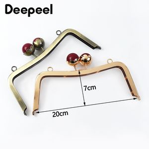 1/2/3/5pcs Deepeel 20cm metal sap kare el çantaları çerçeve inci kafa öpücüğü toka cüzdan dikiş diy çantalar donanım aksesuarları