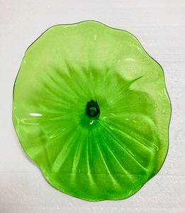 Murano Glass Flower Wave Wall Art Vishing Plates Decor Plates для дома для дома El Cafe House Green Color2139410