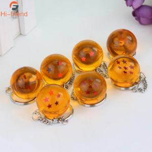 Yüzükler 14pcs Toptan Dragon Serisi 17 Stars Balls Anahtarlık Gokus Boncuk Kolye Metal Key Ring Erkekler Araba Kadın Çanta Aksesuarları