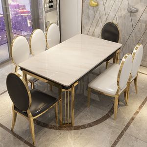 Итальянские легкие роскошные обеденные столы Простая домашняя мебель скандинавские столы и стул Современные маленькие квартиры прямоугольные столы