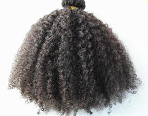 Perulu İnsan Saç Uzantıları 9 Parçalı 18 Klipli Ürünlerde Klipli Koyu Kahverengi Doğal Siyah Renk Afro Kinky Curl4023122