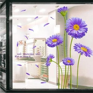 Pencere Çıkartmaları Çiçek Cam Sticker Duvar Diy Çiçekler Dış Çıkarımlar Sürgülü Kapı Ev Dekorasyon Mağazası Ekran