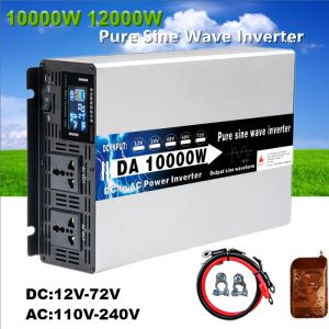 Güneş Enversor 10000W 12000W 24V 110V 220V Onda Pura Power Pure Sine Dalga İnverter 12V Inversores Solares Voltaj Araç Dönüştürücü