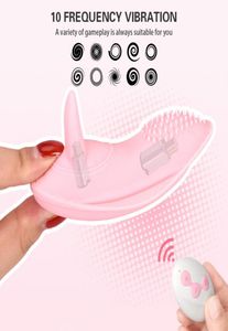 Le mutandine massaggi indossano uova da tasca del vibratore Masturbatore femmina Clitoride Lingua Leccata Massager Sex Machine Pussy Adult Toy per2694256