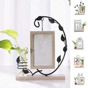 Frames Bilderrahmen langlebiger Burr kostenlos PO Display Stand Desktop mit hydroponischen Vase -Haushaltsvorräten