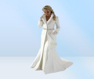 Zarif Kürk Kadın Gelinlik Gelin Ceket Kazan Boyun Gelin Sarısı Uzun Kollu Kış Paltoları Düğün Bolero Ceket için Kış Paltoları Boyut 8971033