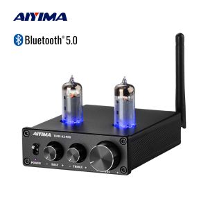 Усилитель Aiyima Audio Tube A3 Pro Pro вакуумный усилитель Preamplier Preamplier Bluetooth 5.0 Ble Premp Preamp Preamp с регулировкой тройного тона баса.