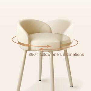 Вращаемый кремовый табурет из кремовой ткани: роскошный нижний стул с золотыми ногами 360 градусов поворотной мебели для дома