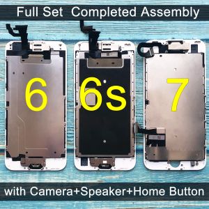 Объектив для iPhone 6 ЖК -дисплей Полный набор сборка Полное прикосновение для замены экрана iPhone 6S для IPhone 7 ЖК -камеры+кнопка дома