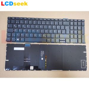 Klavyeler US De Alman Düzeni Klavyesi HP Probook 450 G8 455 G8 Serisi Siyah Arka aydınlatmalı tahta ile ABD Alman DE