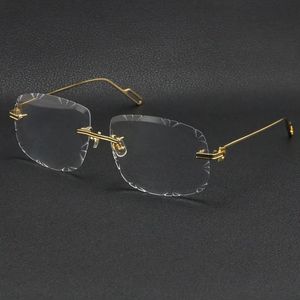 2024 Erkekler Kadınlar Rimless Gold Metal Güneş Gözlüğü Çerçeve Gözlük Lunetleri Moda Klasik Gözlükleri Yüksek Kaliteli Gözlükler Çerçeveler Erkek ve Kadın Çoklu Modeller