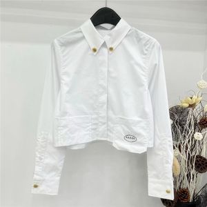 Klasik tasarımcı beyaz gömlek tees kadın üstleri moda mektup baskılı bluz kısa tarzı gömlek toos bayan için