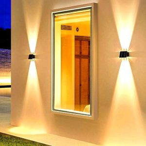 Dış Güneş Işıkları Açık Duvar Yıkayıcı Sconce Cephe Lamba Sundurma LED Işık Dekor Bahçe Güneş Aydınlatma Dekorasyon Armatürü
