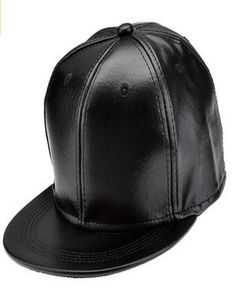 PU Leather Baseball Cap Sport Hats Black Snapback 10pcslot 07229065