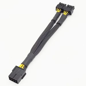 2024 20cm Örgülü Y-SPRITTER GPU Adaptör Kablosu PCIE 8 Pin Dişi İkili 2x8 Pin (6+2) Erkek PCI Express Güç Adaptörü Uzatma Kablosu İçin