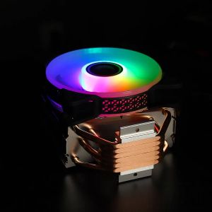 Soğutma Erying 6 Isı Boru LED CPU Soğutucu RGB 120mm PWM 4pins PC Radyatör Tek Fan LGA 115X 1150 1151 1155 Soğutucu