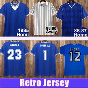 1997 1999 Şube Kısa Erkek Retro Futbol Formaları Hız Şube Coleman Southall Home Futbol Gömlek 1986 1987 Kısa Kollu Üniformalar Gömlek