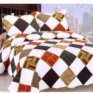 Yatak takımları Kore tarzı geometrik baskılı patchwork yorgan yatak örtüleri saf pamuk yaz yorgan yatak kapağı yastık kılıfı 3pcs