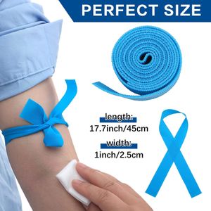 10 adet İlk Yardım Tek Kullanımlık Turniketler Lateks Ücretsiz Mavi Hemşirelik Malzemeleri Esaslar Uzun Gözyaşı Anti Tek Kullanım