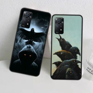 Raven Crow Schädelmuster Telefonfall für Xiaomi Redmi Note 12 plus 12s 11 11t pro 5g 11e 11s 4g 10 10s 9s 9t 8t 8t 7 6 5 Cover s