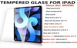 0.4mm 9H iPad Temperli Cam Ekran Koruyucu İPad 10 9 8 7 6 5 4 3 2 1 iPad Mini6 iPad Air 2 3 4 iPad Pro 12.9 2022 OPP Çantası2063620