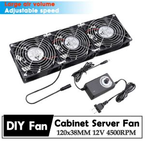 Soğutma Gdstime 120mm 4500rpm Yüksek Hızlı Server Fan Kontrolörlü 12cm 12V 220V BTC Makine Şasi İş İstasyonu Kabini Radyatör Fan