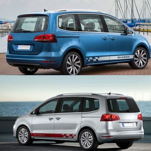 Volkswagen için Araba Yan Kapı Çıkartmaları VW Sharan 7n 7M Carosserie Camper Van Vinil Durak Yarış Spor Grafikleri Tuning Aksesuarları