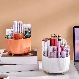 Комплекты 360 градусов вращающихся ручки с большой емкостью карандаш карандаш пластиковый столовый стол в канцелярских столовых стойках для макияжа