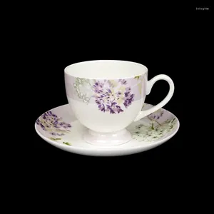 Чашки блюдцы оптовые индивидуальные рисунки 8 унций керамический эспрессо -цветочный чай и кофейная чашка набор