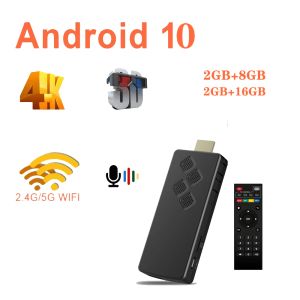 Kutu Lemdioe TV Stick Android Akıllı TV Uygulaması 4K 3D TV Kutusu 2.4G5G Ses Asistanı Kontrol Medya Oyuncu TV Alıcı Set Üst Kutu