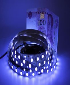 12V UV Ultraviyole 395405nm LED şerit siyah ışık 5050 2835 SMD 60LEDM 120LEDM DJ floresan partisi 8075851 için su geçirmez bant lambası