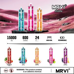Orijinal MRVI Shisha 15000 Pufs Tek Kullanımlık Vape Puff Shisha 15K 600mAh DTL Vaping Style ile Type-C Şarj 10 Teşer E Sigara Ücretsiz Gemi
