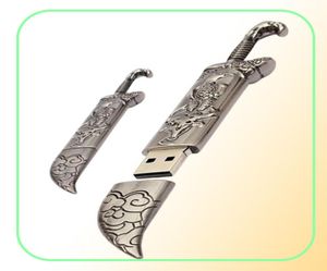 Gerçek Kapasite 16GB128GB USB 20 Metal Kılıç Modeli Flash Bellek Çubuğu Depolama Başparmak Kalem Drive4720060
